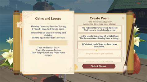 genshin poetry event answers